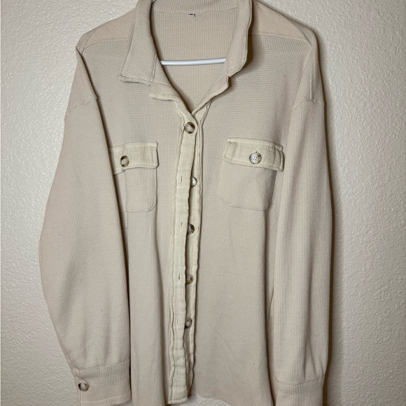 Cream Button-Up Shirt - Picture 2 of 3